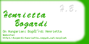 henrietta bogardi business card